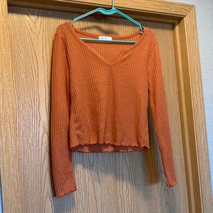 Large salmon long sleeve top